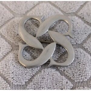 Vintage Ken Kantro Lovell Designs Pewter Dolphin Fish Brooch Pin Pendant Signed